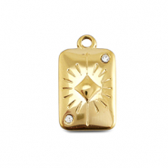 BY31® Stainless steel charms card diamond Gold