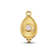 BY31® Stainless steel charms drop Gold-Soft Pink Opal