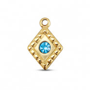 BY31® Stainless steel charms rhombus Gold-Aqua