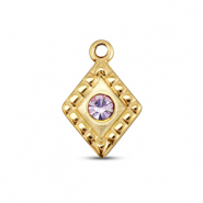BY31® Stainless steel charms rhombus Gold-Light Lilac
