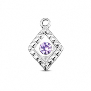 BY31® Stainless steel charms rhombus Silver-Light Lilac