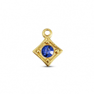 BY31® Stainless steel charms rhombus Gold-Sapphire Blue