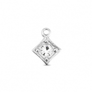 BY31® Stainless steel charms rhombus Silver-Crystal