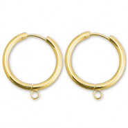 Stainless steel earrings creole with loop 19mm Gold