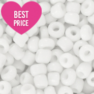 Glass seed beads 6/0 (4mm) White