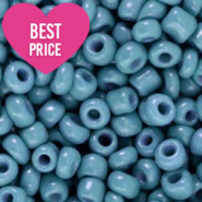 Glass seed beads 6/0 (4mm) Steel Blue