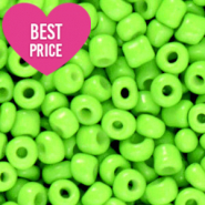Glass seed beads 6/0 (4mm) Neon Lime Green