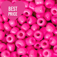 Glass seed beads 6/0 (4mm) Neon Azalea Pink