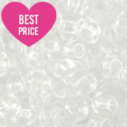 Glass seed beads 6/0 (4mm) Transparent Crystal