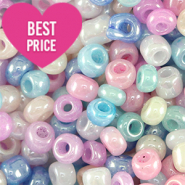 Glass seed beads 12/0 (2mm) Multicolour Shiny Pastel