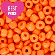 Glass seed beads 8/0 (3mm) Deep Neon Orange