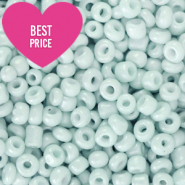 Glass seed beads 8/0 (3mm) Light Haze Blue