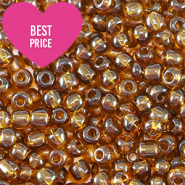 Glass seed beads 8/0 (3mm) Transparent Brown