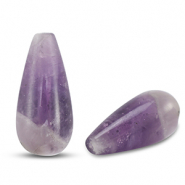 Natural stone beads Amethist drop Purple