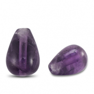 Natural stone beads Amethist drop Purple