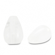 Natural stone beads Glass drop White