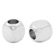 DQ European metal beads cube 4mm Antique Silver (nickel free)
