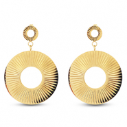 Stainless steel earrings / earpins round Gold