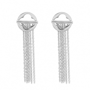 Stainless steel earrings / earpins Silver