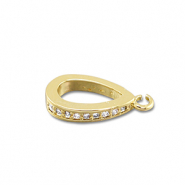 Brass TQ metal charms oval with loop Gold