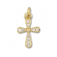 Brass TQ metal charms cross Gold