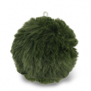 Statement charms pompom Dark Olive Green