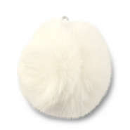 Statement charms pompom White