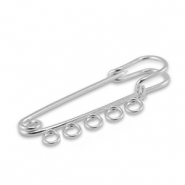 Metal findings ornamental pin with 5 loops Silver