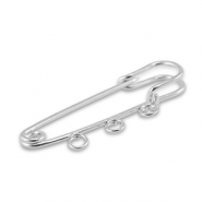 Metal findings ornamental pin with 3 loops Silver