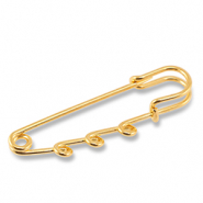 Metal findings ornamental pin with 3 loops Gold