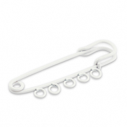 Colourful jewellery findings ornamental pin with 5 loops White