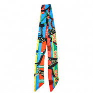 Bandana scarf with vibrant print Multicolour-Red-Blue