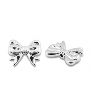 Metal-look beads bow Silver Metallic