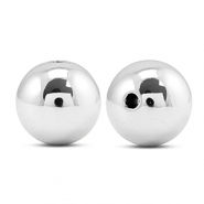 Metal-look beads round 16mm Silver Metallic