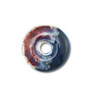 Beads ceramic disc Dark Blue-Port Red-Ocean Green
