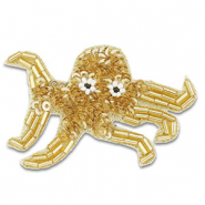 Brooches octopus Gold-White