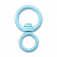 Colourful jewellery findings key chain round Light Blue