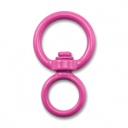Colourful jewellery findings key chain round Magenta Pink