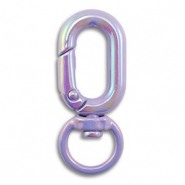 Colourful jewellery findings key chain oval Purple-AB coating