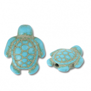 Beads Ceramic turtle Turquoise Blue