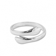 Stainless steel rings hands Silver