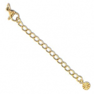 Stainless Steel findings extension chain set flower with lobster clasp Gold