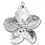 Stainless steel charms flower Silver