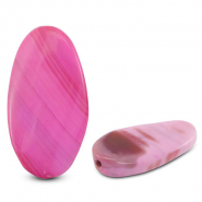 Natural stone beads Agate oval Pink-Brown