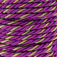 Trendy cord twisted 3mm Magenta Purple-Gold