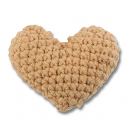 Crochet heart Beige-Brown
