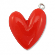 Resin pendants heart Red
