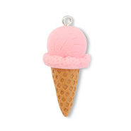 Resin pendants ice lolly Pink-Light Brown