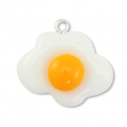 Resin pendants egg White-Orange