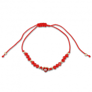 Trendy Anklets / Ankle bracelets mixed beads Red-Gold
